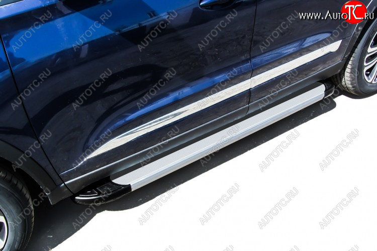 13 349 р. Пороги алюминиевые Slitkoff  Chery Tiggo 8  1 T18 (2019-2023) рестайлинг (Optima Silver)  с доставкой в г. Пермь