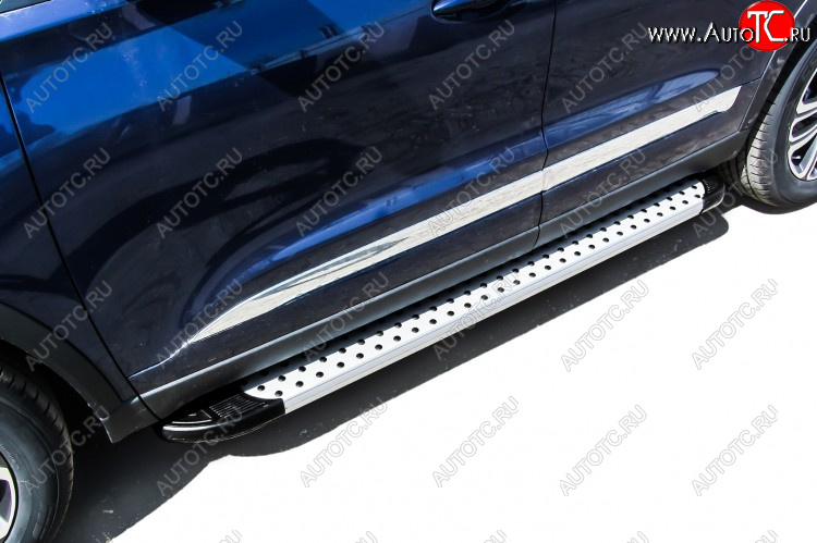 17 399 р. Пороги алюминиевые Slitkoff  Chery Tiggo 8  1 T18 (2019-2023) рестайлинг (Standart Silver)  с доставкой в г. Пермь
