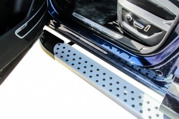 17 399 р. Пороги алюминиевые Slitkoff  Chery Tiggo 8  1 T18 (2019-2023) рестайлинг (Standart Silver)  с доставкой в г. Пермь. Увеличить фотографию 2