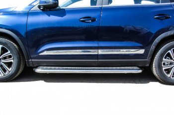 17 699 р. Защита порогов Slitkoff (Ø 57 мм, с листом)  Chery Tiggo 8  (T18) (2019-2025) рестайлинг  с доставкой в г. Пермь. Увеличить фотографию 5