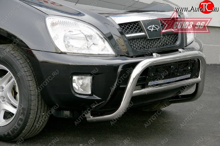 9 746 р. Защита переднего бампера Souz-96 (d60) Chery Tiggo T11 дорестайлинг (2005-2013)  с доставкой в г. Пермь
