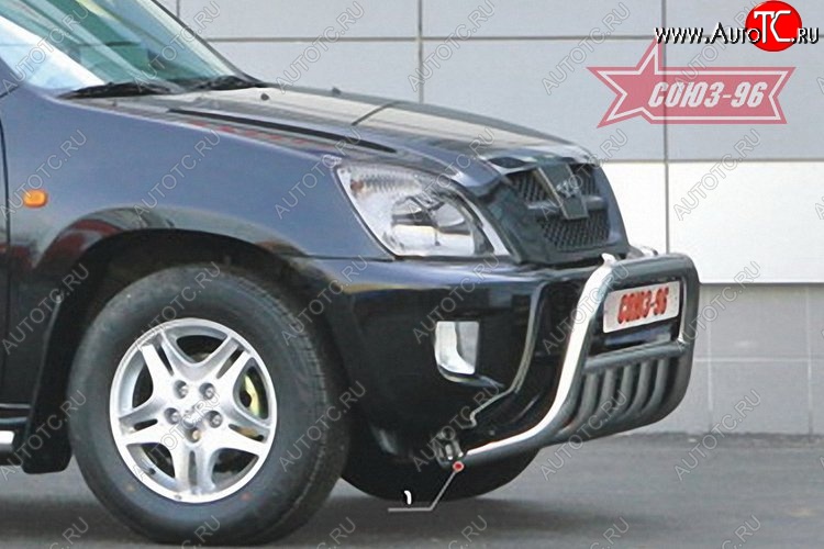 13 931 р. Защита переднего бампера с нижней защитой Souz-96 (d60) Chery Tiggo T11 дорестайлинг (2005-2013)  с доставкой в г. Пермь