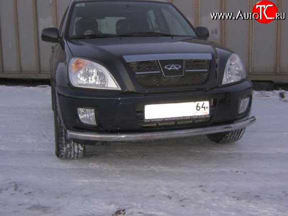 9 999 р. Одинарная защита переднего бампера диаметром 57 мм Slitkoff Chery Tiggo T11 дорестайлинг (2005-2013) (Нержавейка, Полированная)  с доставкой в г. Пермь
