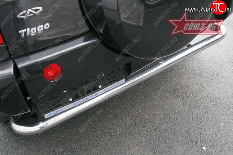 8 009 р. Защита заднего бампера Souz-96 (d60) Chery Tiggo T11 дорестайлинг (2005-2013)  с доставкой в г. Пермь