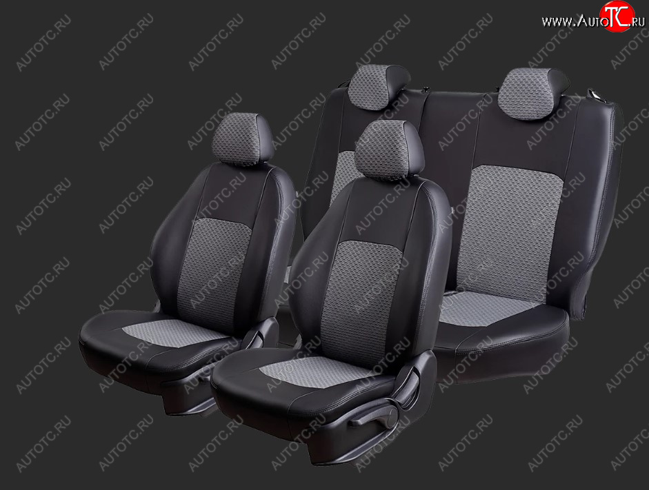 7 399 р. Чехлы для сидений Lord Autofashion Турин (экокожа/жаккард, раздельные задние спинка и сиденья 50/50, 2 П-образных подголовника)  Chery Tiggo T11 (2005-2013) дорестайлинг (Черный, вставка Черный Тропик)  с доставкой в г. Пермь
