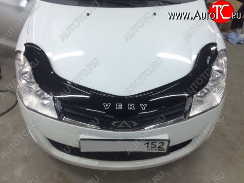 999 р. Дефлектор капота (Fulwin 2 Hatchback) Russtal Chery Very (2011-2016)  с доставкой в г. Пермь