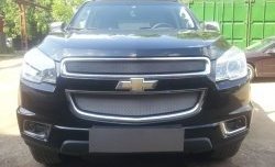 1 539 р. Нижняя сетка на бампер Russtal (хром) Chevrolet Trailblazer GM800 дорестайлинг (2012-2016)  с доставкой в г. Пермь. Увеличить фотографию 2