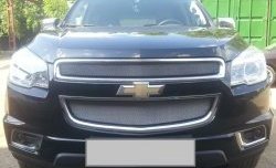 1 539 р. Нижняя сетка на бампер Russtal (хром) Chevrolet Trailblazer GM800 дорестайлинг (2012-2016)  с доставкой в г. Пермь. Увеличить фотографию 3