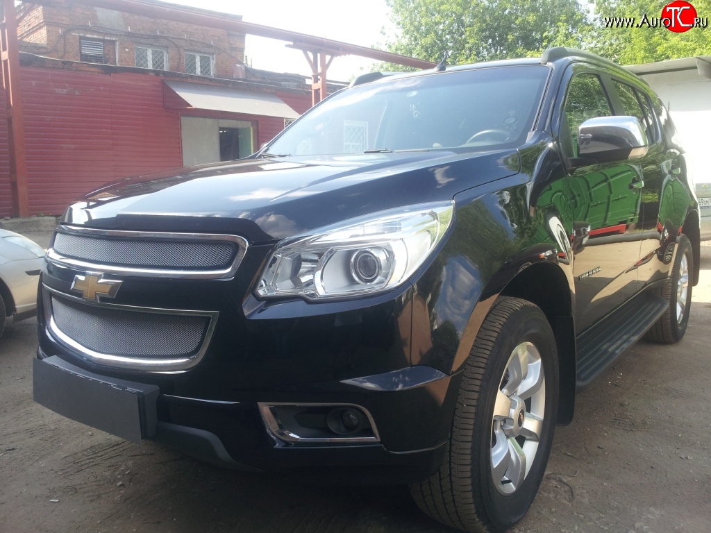 1 539 р. Нижняя сетка на бампер Russtal (хром) Chevrolet Trailblazer GM800 дорестайлинг (2012-2016)  с доставкой в г. Пермь