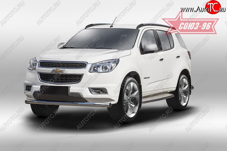 18 764 р. Защита переднего бампера одинарная Souz-96 (d76). Chevrolet Trailblazer GM800 дорестайлинг (2012-2016)  с доставкой в г. Пермь
