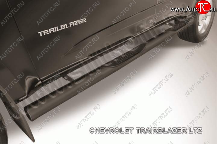 13 549 р. Защита порогов d76 Slitkoff (с поступью)  Chevrolet Trailblazer  GM800 (2012-2016) дорестайлинг (Цвет: серебристый)  с доставкой в г. Пермь