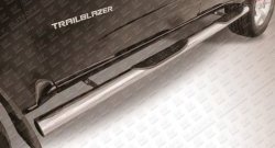 Защита порогов из трубы d76 мм с пластиковыми вставками для ног Slitkoff Chevrolet Trailblazer  GM800 (2012-2016) дорестайлинг