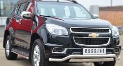 15 449 р. Защита порогов из круглой трубы диаметром 42 мм SLITKOFF Chevrolet Trailblazer GM800 дорестайлинг (2012-2016)  с доставкой в г. Пермь. Увеличить фотографию 2