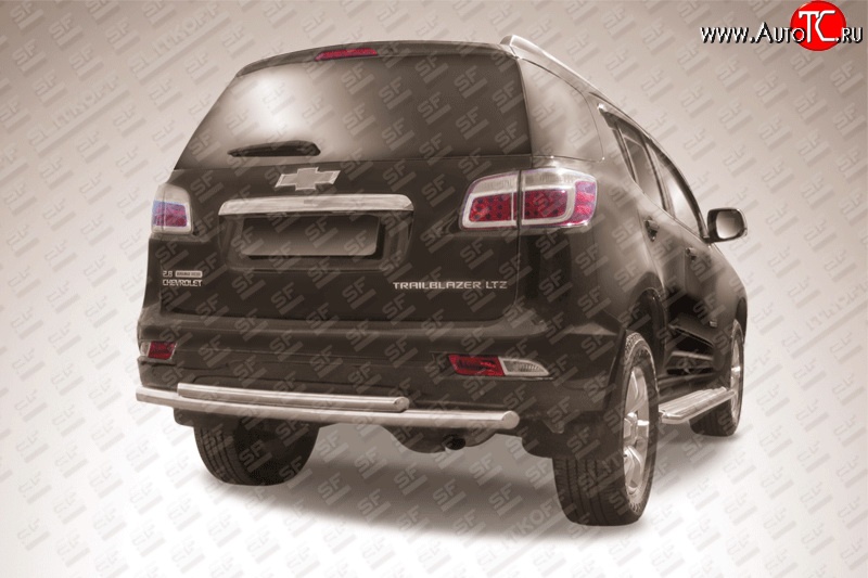 13 749 р. Двойная защита заднего бампера (d57 и 42 мм) Slitkoff  Chevrolet Trailblazer  GM800 (2012-2016) дорестайлинг (нержавейка полированная)  с доставкой в г. Пермь
