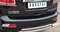 21 799 р. Защита заднего бампера (Ø63 и 42 мм, нержавейка) SLITKOFF  Chevrolet Trailblazer  GM800 (2012-2016) дорестайлинг  с доставкой в г. Пермь. Увеличить фотографию 2
