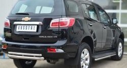 21 799 р. Защита заднего бампера (Ø63 и 42 мм, нержавейка) SLITKOFF  Chevrolet Trailblazer  GM800 (2012-2016) дорестайлинг  с доставкой в г. Пермь. Увеличить фотографию 4
