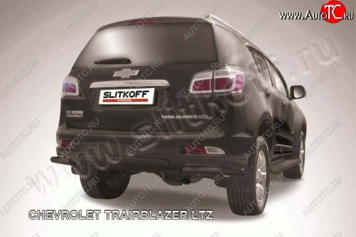 6 499 р. Защита заднего бампера из труб d42 Slitkoff (уголки)  Chevrolet Trailblazer  GM800 (2012-2016) дорестайлинг (Цвет: серебристый)  с доставкой в г. Пермь
