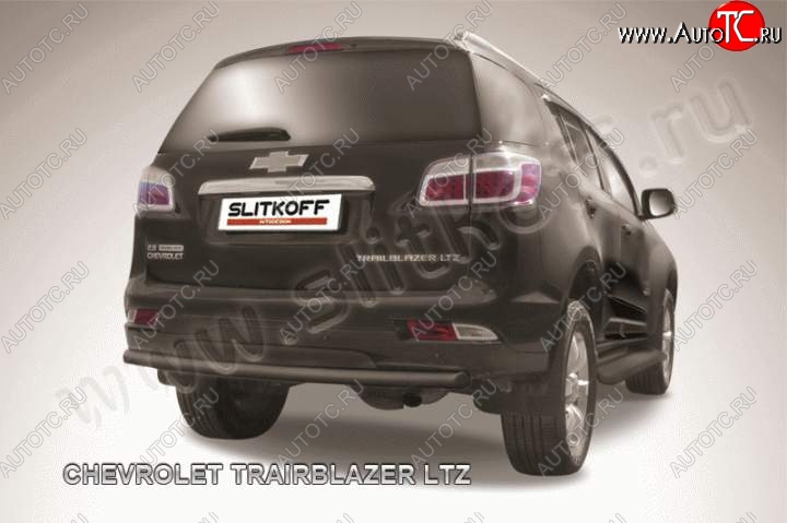 7 999 р. Защита заднего бампера d57 Slitkoff  Chevrolet Trailblazer  GM800 (2012-2016) дорестайлинг (Цвет: серебристый)  с доставкой в г. Пермь