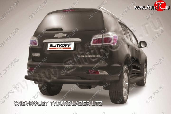 8 999 р. Защита заднего бампера из трубы d76 Slitkoff  Chevrolet Trailblazer  GM800 (2012-2016) дорестайлинг (Цвет: серебристый)  с доставкой в г. Пермь