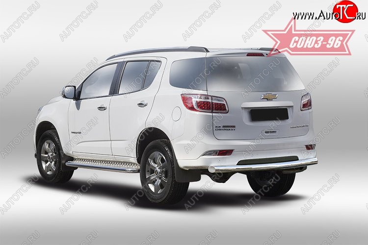 16 289 р. Защита заднего бампера Souz-96 (d76)  Chevrolet Trailblazer  GM800 (2012-2016) дорестайлинг  с доставкой в г. Пермь