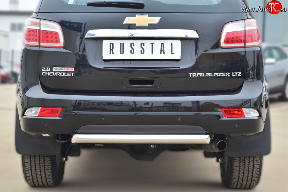17 749 р. Защита заднего бампера (Ø63 мм, нержавейка) SLITKOFF  Chevrolet Trailblazer  GM800 (2012-2016) дорестайлинг  с доставкой в г. Пермь