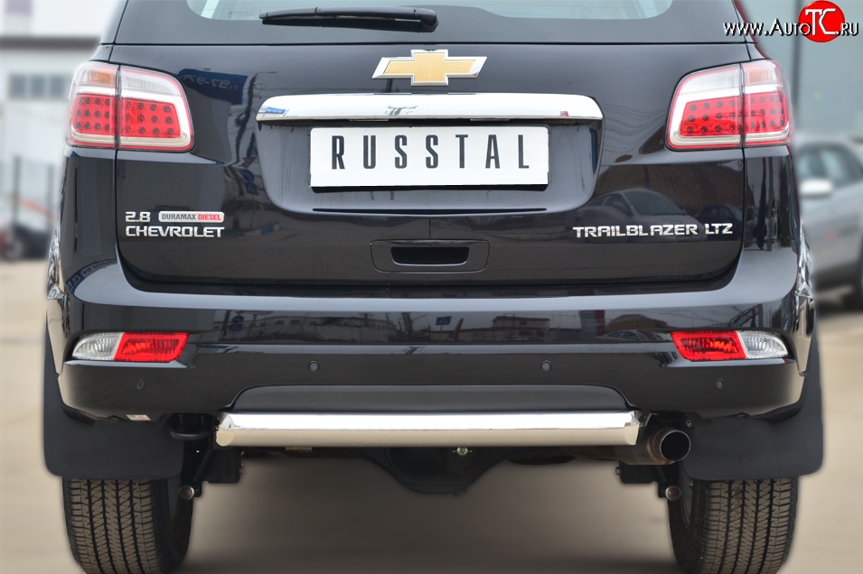 18 999 р. Одинарная защита заднего бампера из трубы диаметром 76 мм SLITKOFF  Chevrolet Trailblazer  GM800 (2012-2016) дорестайлинг  с доставкой в г. Пермь