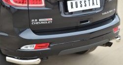 18 599 р. Защита заднего бампера (Ø63 мм уголки, нержавейка) SLITKOFF  Chevrolet Trailblazer  GM800 (2012-2016) дорестайлинг  с доставкой в г. Пермь. Увеличить фотографию 2