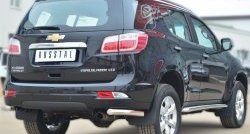 18 599 р. Защита заднего бампера (Ø63 мм уголки, нержавейка) SLITKOFF  Chevrolet Trailblazer  GM800 (2012-2016) дорестайлинг  с доставкой в г. Пермь. Увеличить фотографию 4