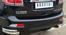 26 599 р. Защита заднего бампера (2 трубы Ø63 и 42 мм уголки, нержавейка) SLITKOFF  Chevrolet Trailblazer  GM800 (2012-2016) дорестайлинг  с доставкой в г. Пермь. Увеличить фотографию 2