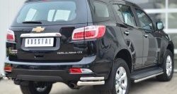 26 599 р. Защита заднего бампера (2 трубы Ø63 и 42 мм уголки, нержавейка) SLITKOFF  Chevrolet Trailblazer  GM800 (2012-2016) дорестайлинг  с доставкой в г. Пермь. Увеличить фотографию 4