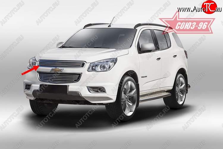 8 684 р. Декоративный элемент решетки радиатора Souz-96 (d16) Chevrolet Trailblazer GM800 дорестайлинг (2012-2016)  с доставкой в г. Пермь