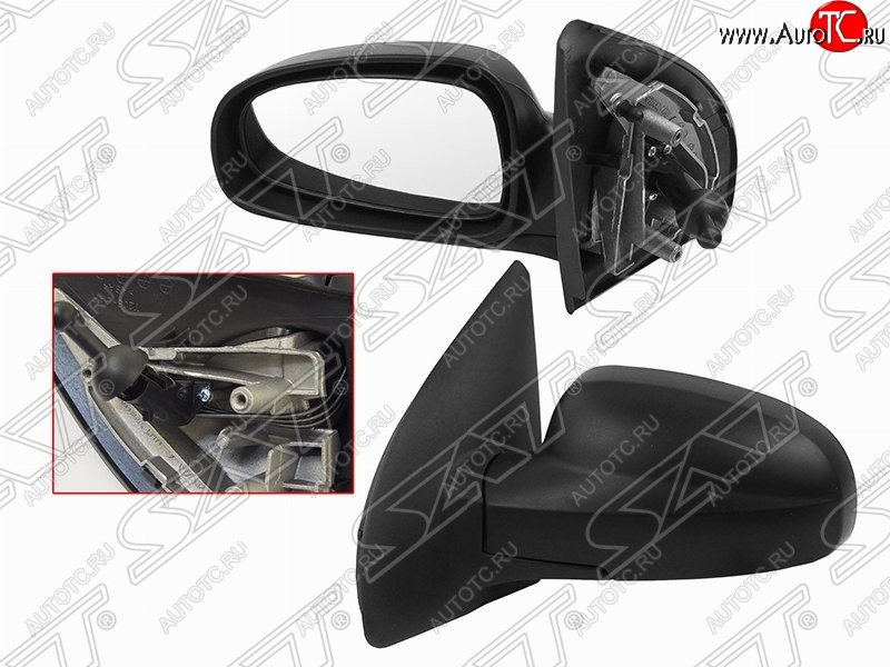 2 299 р. Левое зеркало заднего вида SAT (механическое) Chevrolet Aveo T250 хэтчбек 5 дв рестайлинг (2006-2011) (Неокрашенное)  с доставкой в г. Пермь