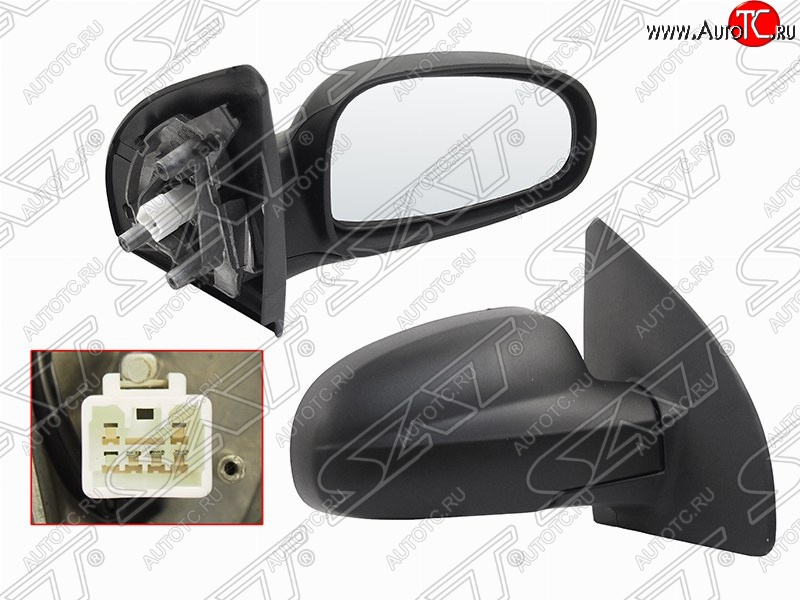 3 399 р. Правое зеркало заднего вида SAT (электрическое) Chevrolet Aveo T250 хэтчбек 5 дв рестайлинг (2006-2011) (Неокрашенное)  с доставкой в г. Пермь