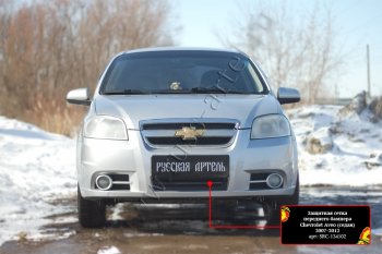 1 559 р. Защитная сетка и заглушка решетки переднего бампера RA Chevrolet Aveo T250 седан рестайлинг (2006-2011)  с доставкой в г. Пермь. Увеличить фотографию 2