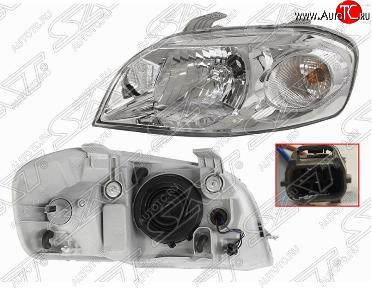 3 099 р. Левая передняя фара SAT (под электрокорректор) Daewoo Gentra седан (2005-2011)  с доставкой в г. Пермь