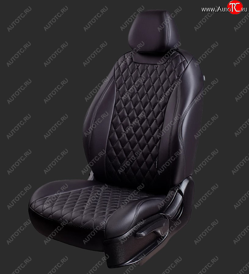 14 999 р. Чехлы для сидений Lord Autofashion Байрон (экокожа, спинка 60/40, 3 г-образных подголовника) Ravon Nexia R3 (2016-2020) (Черный, строчка черная)  с доставкой в г. Пермь