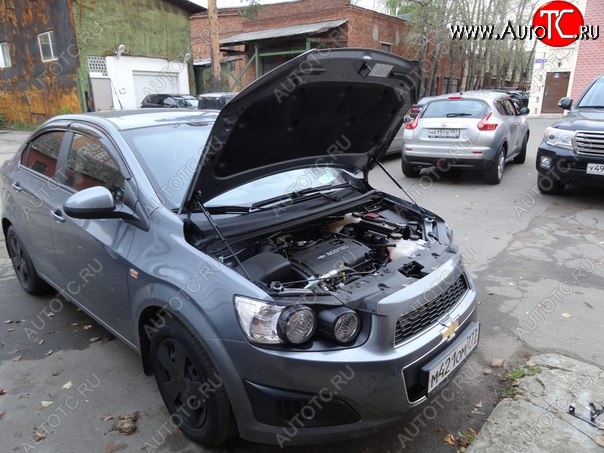 2 049 р. Упоры капота Russtal Chevrolet Aveo T300 седан (2011-2015)  с доставкой в г. Пермь