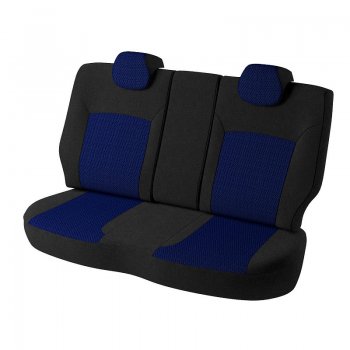 7 849 р. Чехлы для сидений Lord Autofashion Дублин (жаккард)  Chevrolet Aveo  T300 (2011-2015) седан, хэтчбек (Черный, вставка Рогожка (синий))  с доставкой в г. Пермь. Увеличить фотографию 2