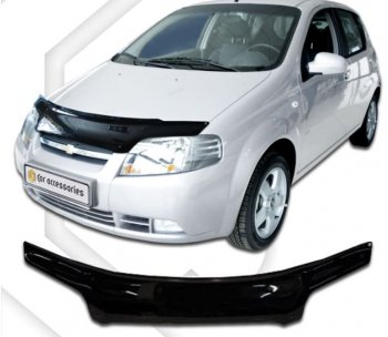 Дефлектор капота CA Plastic (черный) Chevrolet Aveo  T200 (2002-2008) хэтчбек 5 дв