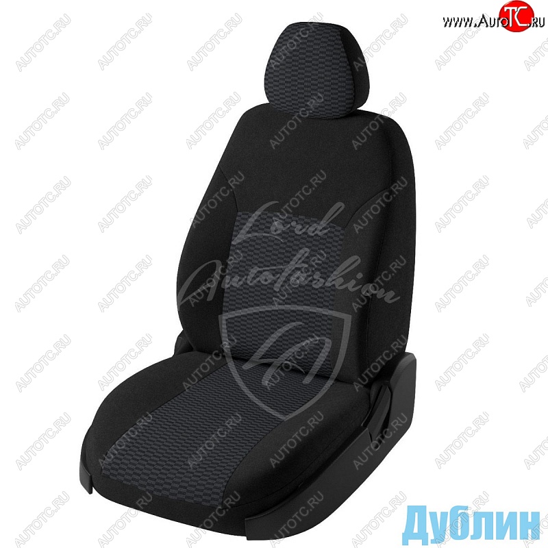 7 849 р. Чехлы для сидений Lord Autofashion Дублин (жаккард)  Chevrolet Aveo ( T200,  T250) (2002-2011) хэтчбек 5 дв, хэтчбек 5 дв рестайлинг (Черный, вставка Прямоугольник черный)  с доставкой в г. Пермь