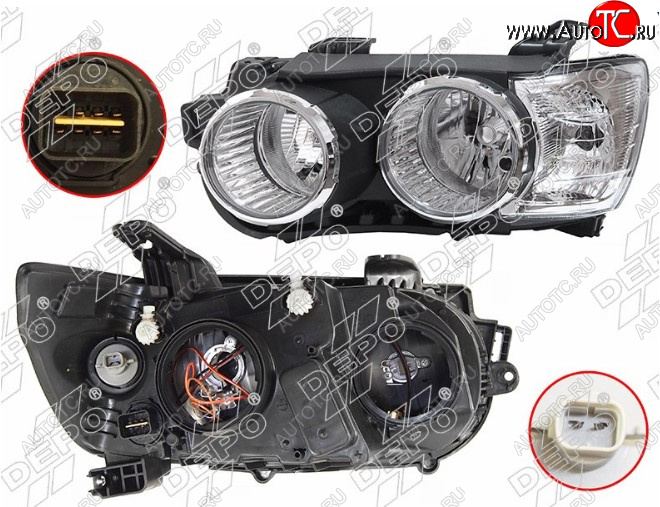 4 999 р. Левая передняя фара DEPO (хром) Chevrolet Aveo T300 седан (2011-2015)  с доставкой в г. Пермь