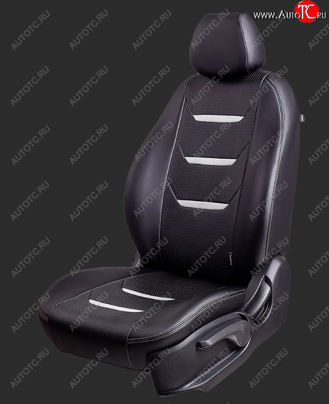 10 299 р. Чехлы для сидений Lord Autofashion Турин 2 (экокожа, спинка 60/40, 2 Г-образных подголовника)  Chevrolet Aveo  T300 (2011-2015) седан, хэтчбек (Черный/Черный/Белый/Белый)  с доставкой в г. Пермь