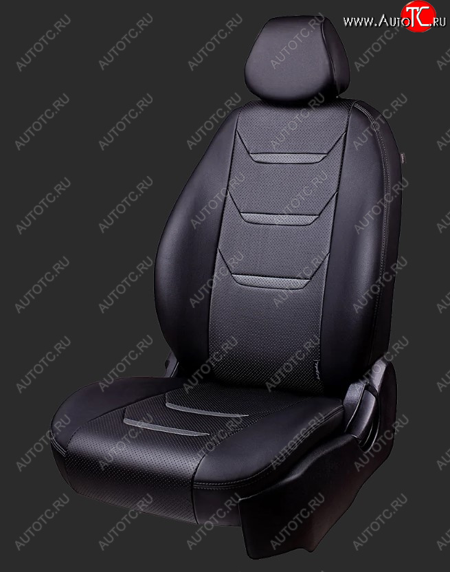 10 299 р. Чехлы для сидений Lord Autofashion Турин 2 (экокожа, спинка 60/40, 2 Г-образных подголовника)  Chevrolet Aveo  T300 (2011-2015) седан, хэтчбек (Черный/Черный/Серый/Серый)  с доставкой в г. Пермь