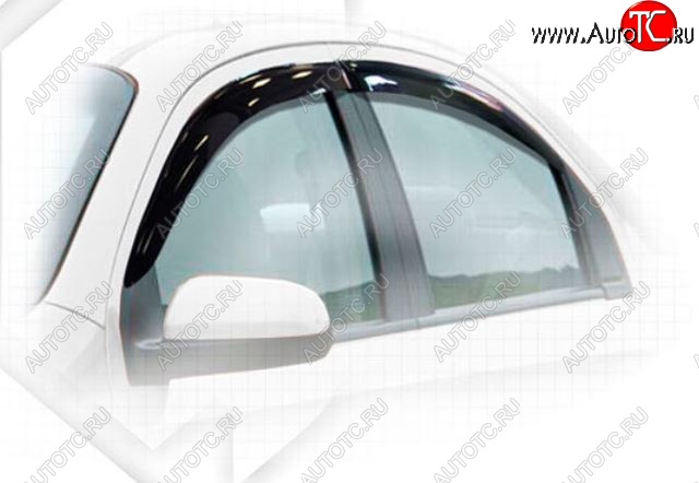 2 199 р. Дефлектора окон CA-Plastiс Chevrolet Aveo T250 седан рестайлинг (2006-2011) (Classic полупрозрачный, Без хром.молдинга)  с доставкой в г. Пермь