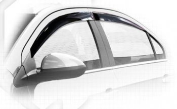 3 209 р. Дефлектора окон CA-Plastiс Chevrolet Aveo T300 седан (2011-2015) (серия Classic полупрозрачный, без хром. молдинга , Chrome base )  с доставкой в г. Пермь. Увеличить фотографию 2