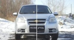 1 099 р. Защитная сетка решетки переднего бампера RA Chevrolet Aveo T250 седан рестайлинг (2006-2011)  с доставкой в г. Пермь. Увеличить фотографию 2