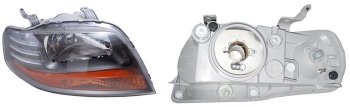 Правая фара SAT (чёрная) Daewoo Kalos (2002-2008)