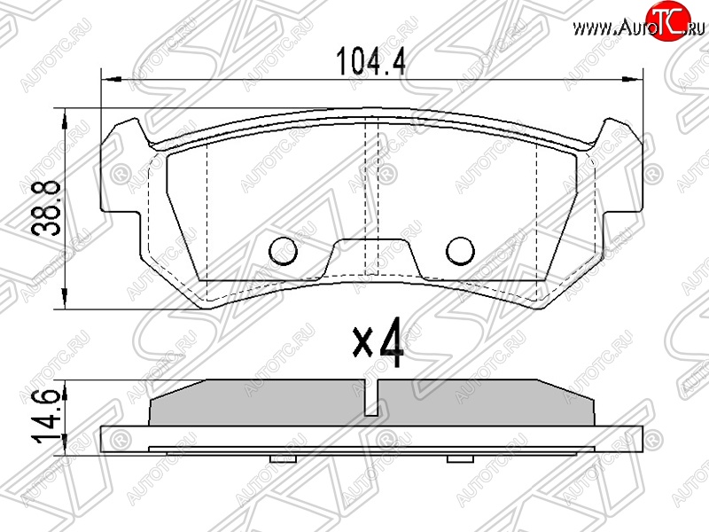 629 р. Колодки тормозные SAT (задние) Chevrolet Lacetti седан (2002-2013)  с доставкой в г. Пермь
