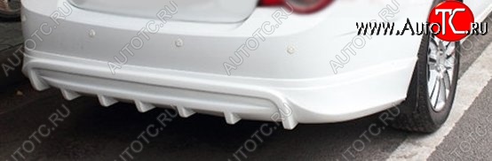 4 199 р. Накладка на задний бампер CT Chevrolet Aveo T300 седан (2011-2015) (Неокрашенная)  с доставкой в г. Пермь