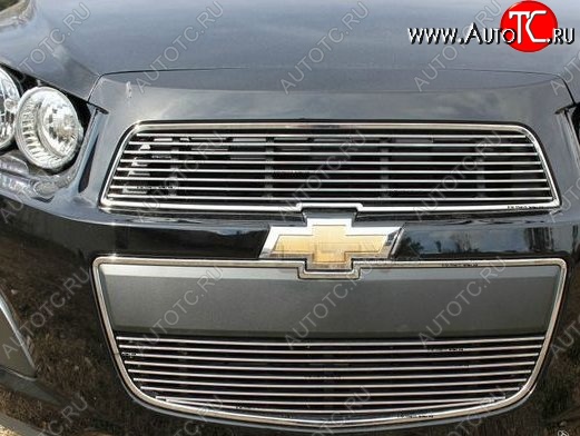 5 499 р. Декоративные вставки решетки радиатора и переднего бампера CT Chevrolet Aveo T300 седан (2011-2015) (Неокрашенная)  с доставкой в г. Пермь
